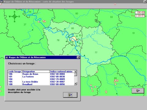 Carte de situation des forages